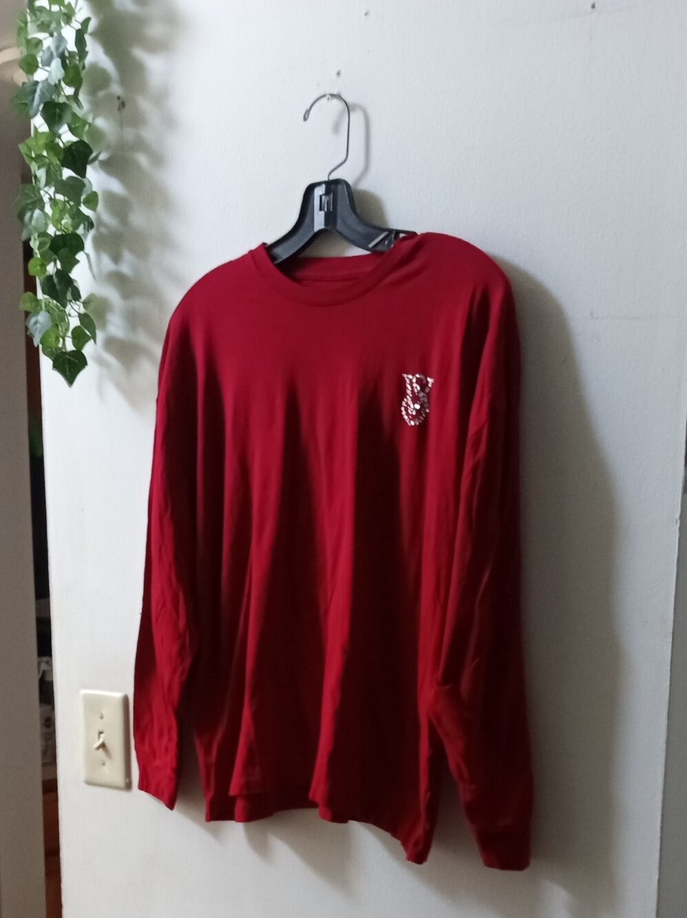 Victoria's Secret Long-Sleeve Bling Top  Deep Red